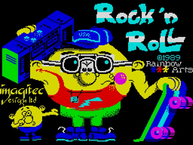 Rock 'n' Roll title screen for ZX Spectrum